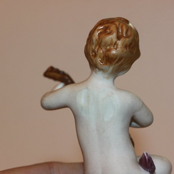 4 Occupied Japan Figurines Shoe basket small vase Child Vintage Porcelain - Picture 5 of 6